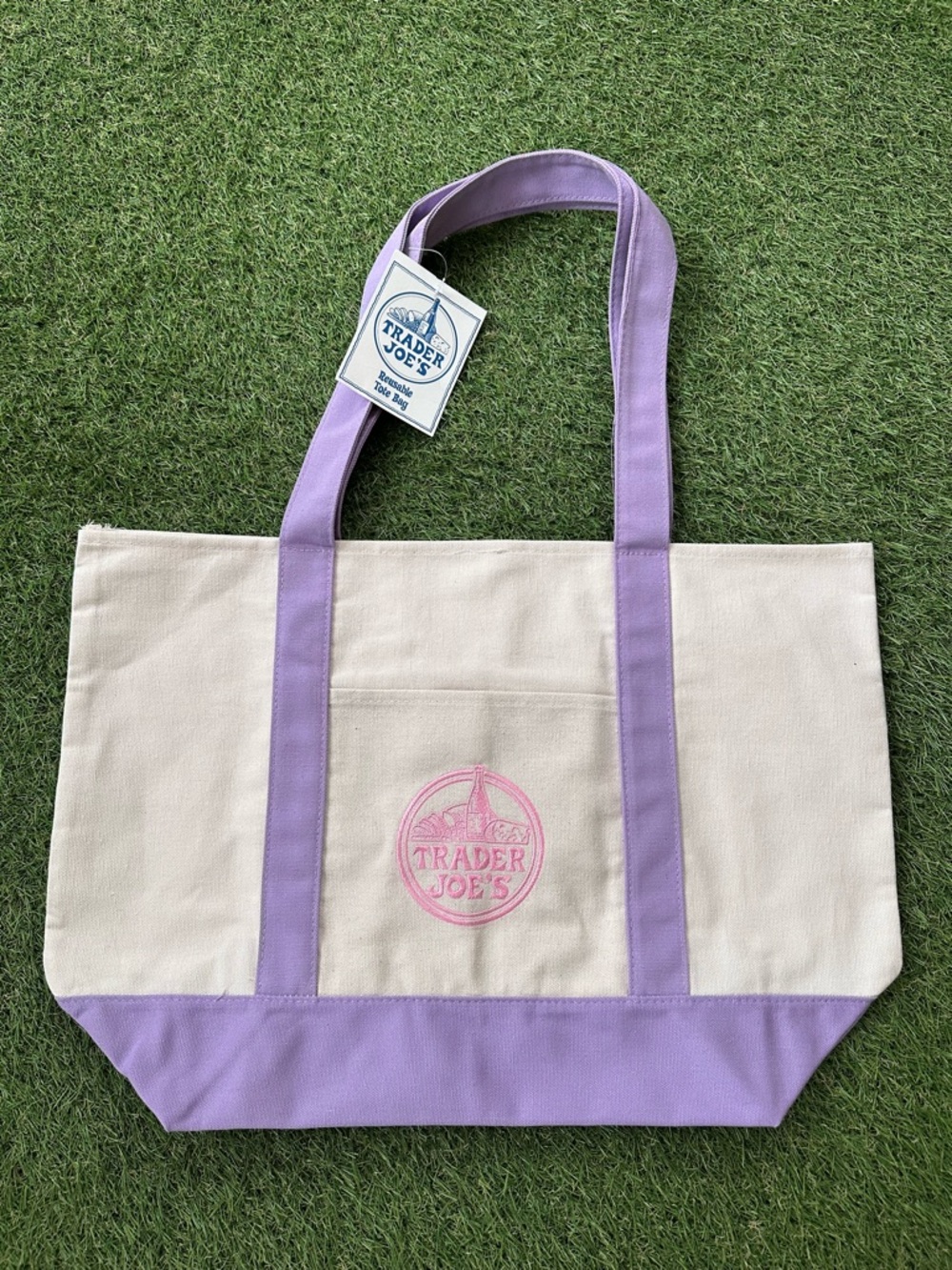 Trader Joe’s Reusable Lavender Canvas Tote Bag